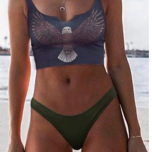 Dokifans eagle crop bikini NWT